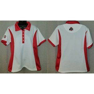 Ohio State Buckeyes White & Scarlet Coach's Polo - Womens 2XL